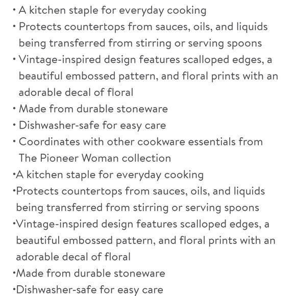 💜 New Pioneer Woman Stoneware Spoon Rest - Picture 2 of 8